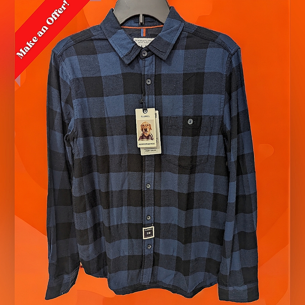 Denim & Flower Flannel! Brand New with Tags! Size: S. Open to reasonable offers